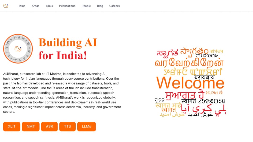 AI4Bharat screenshot