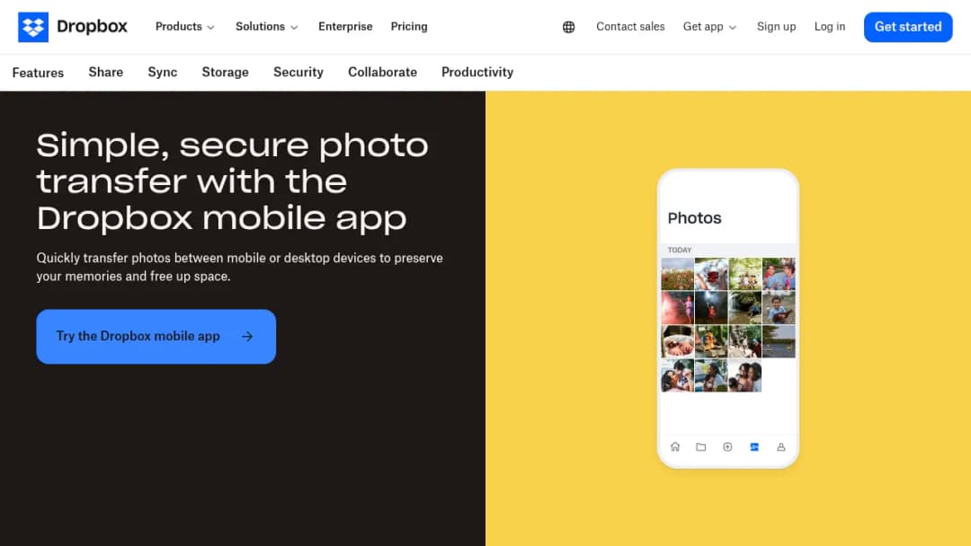Dropbox Transfer photos screenshot