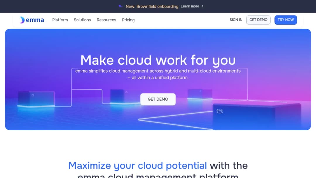 emma ❘ Cloud Management Platform screenshot