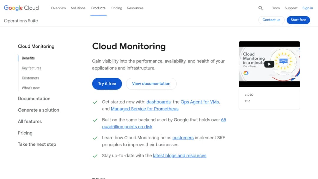 Cloud Monitoring screenshot