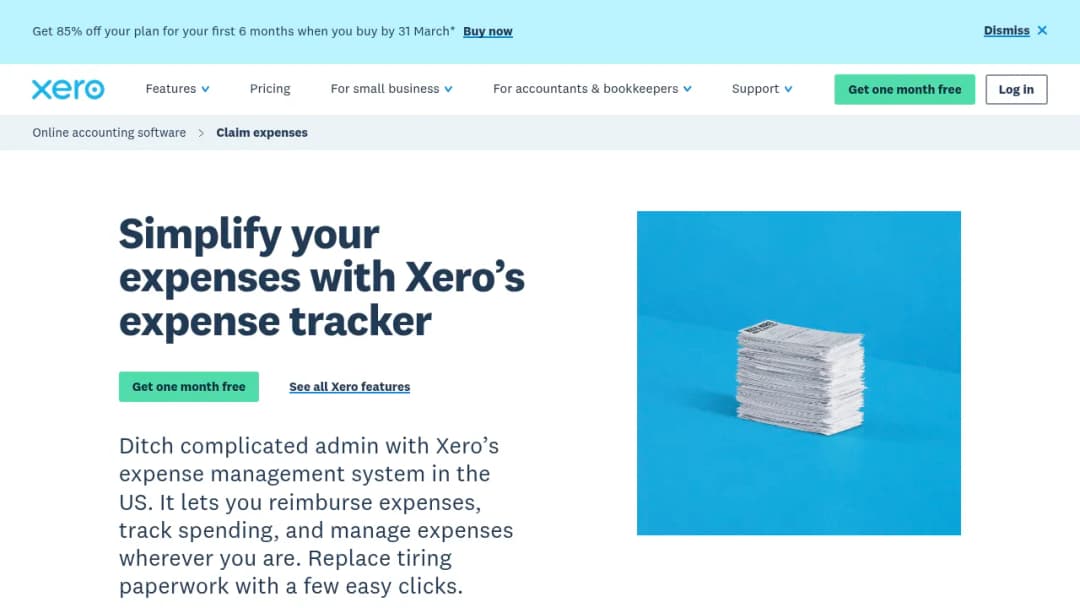 Xero Claim expenses screenshot
