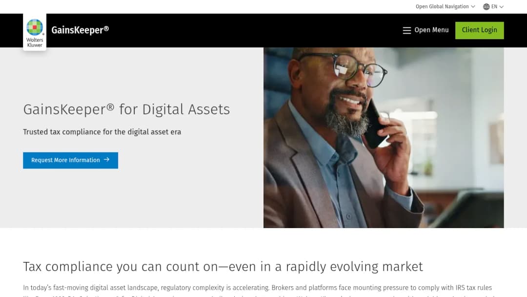 Wolters Kluwer GainsKeeper® for Digital Assets screenshot