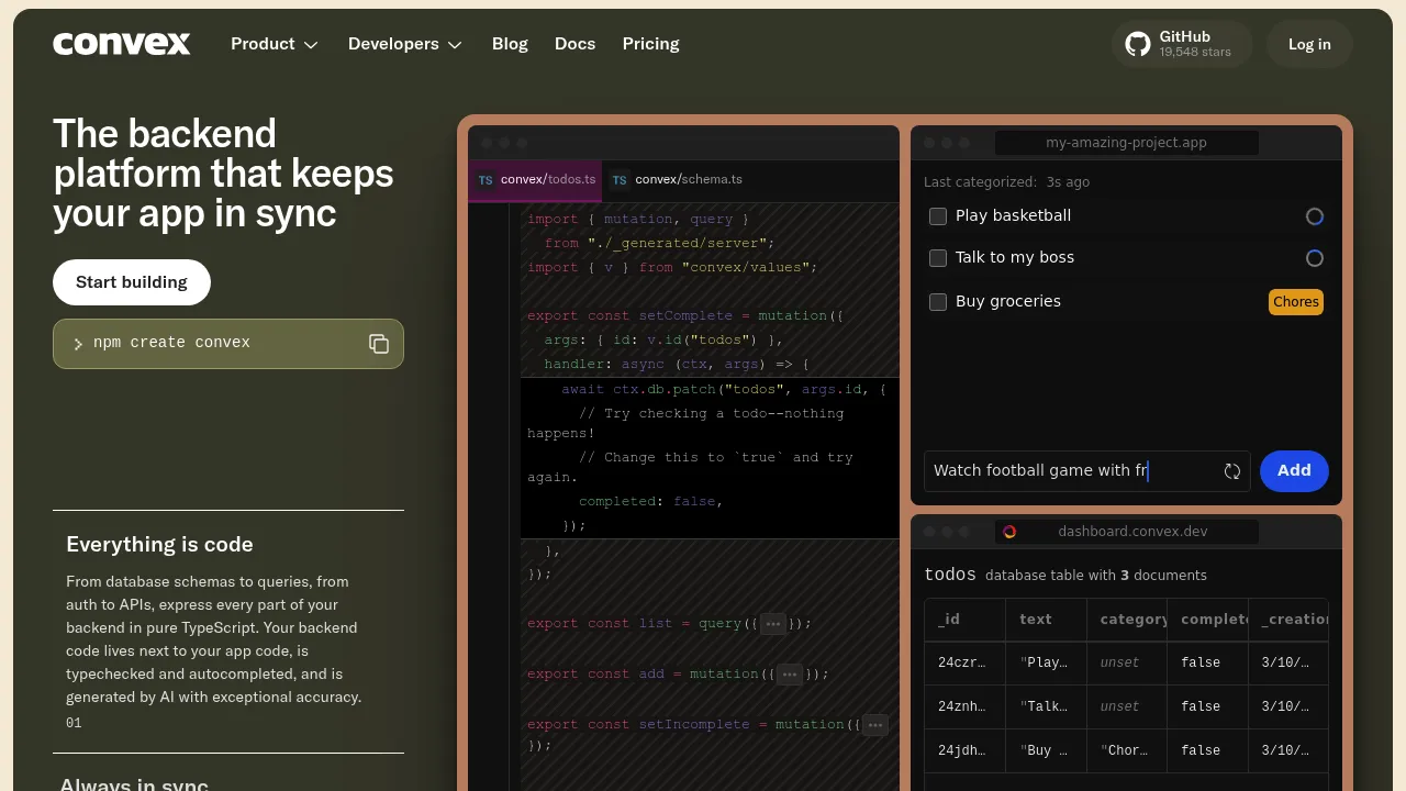 Convex screenshot