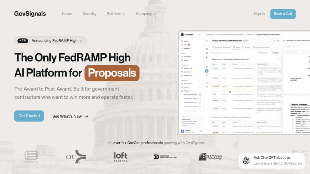 GovSignals screenshot