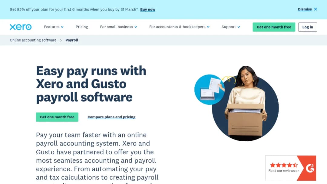 Xero Check out payroll with Gusto screenshot
