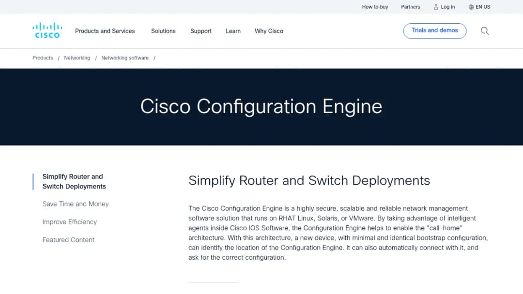 Cisco Configuration Engine screenshot