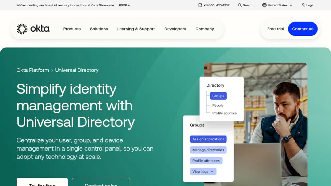 Okta Universal Directory screenshot