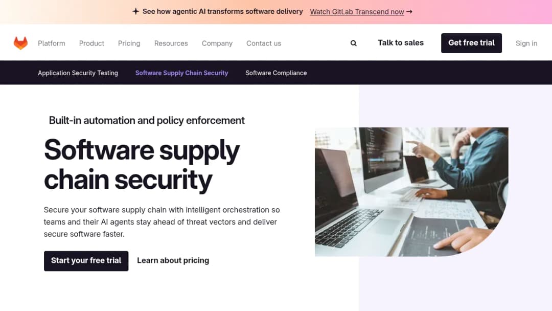 GitLab Software Supply Chain Security screenshot