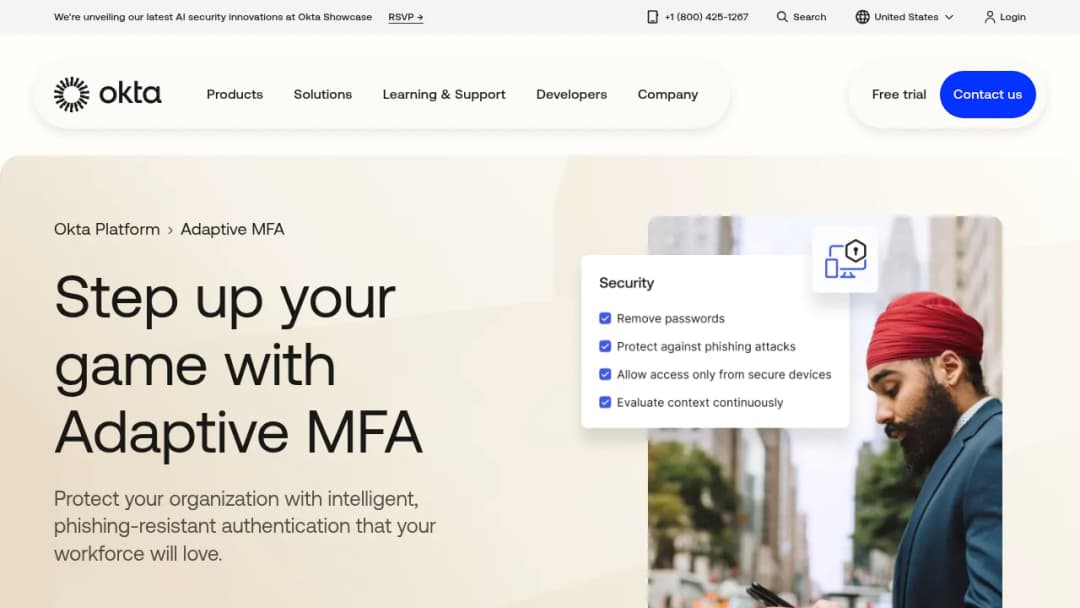 Okta Adaptive MFA screenshot
