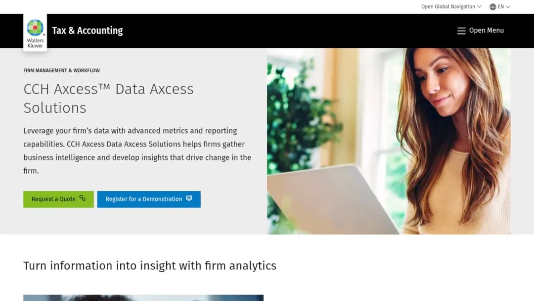 Wolters Kluwer CCH Axcess™ Data Axcess Solutions screenshot