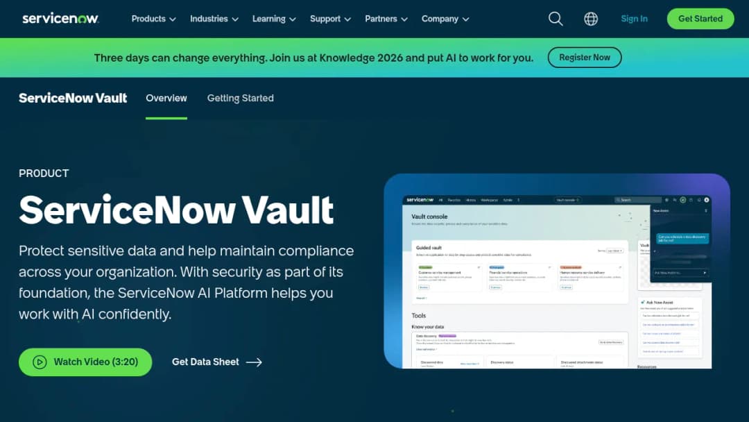 ServiceNow Vault screenshot
