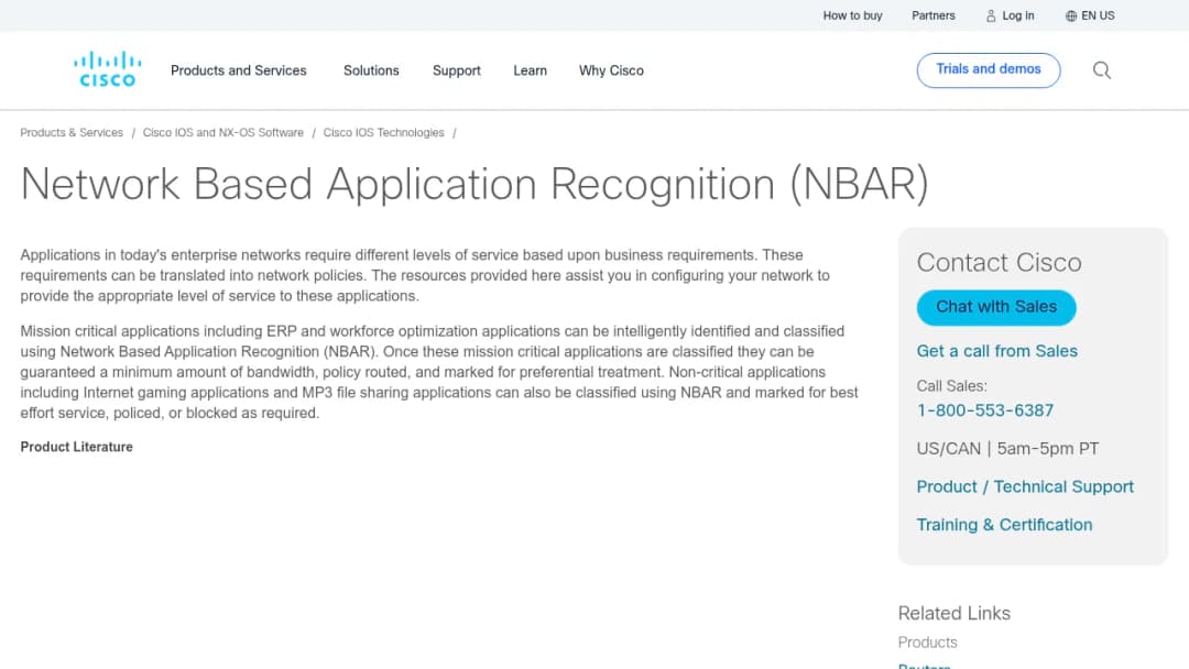 Cisco Network Based Application Recognition screenshot