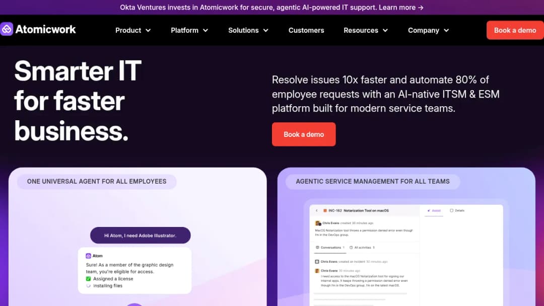 Atomicwork screenshot
