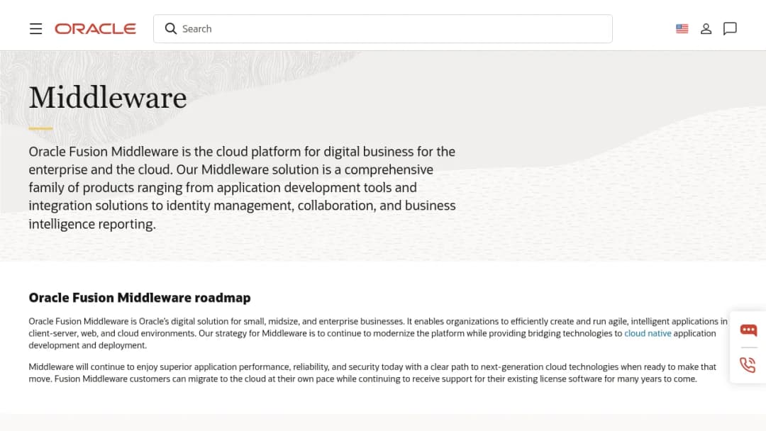 Oracle Middleware screenshot