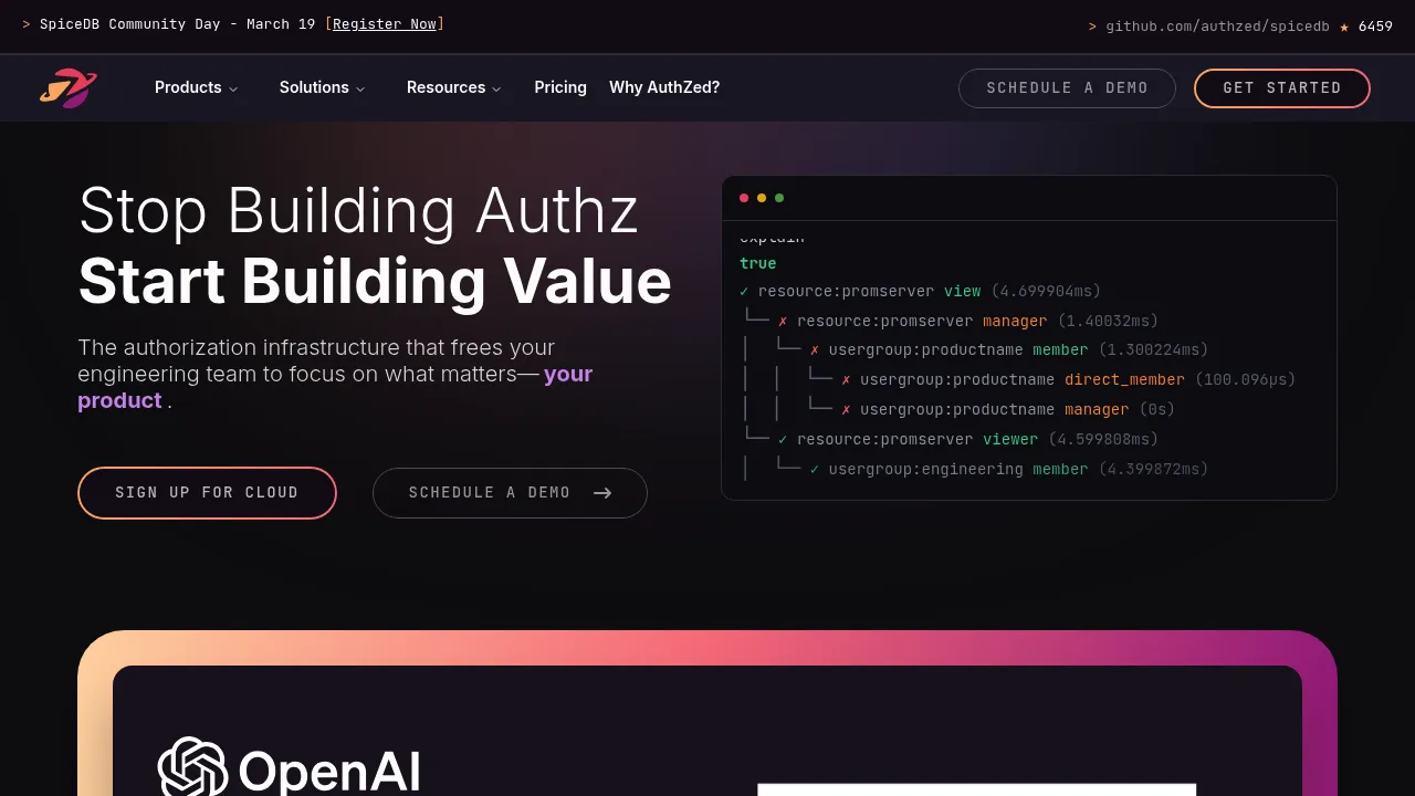 AuthZed screenshot