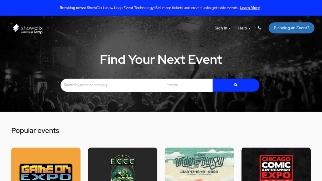 ShowClix screenshot