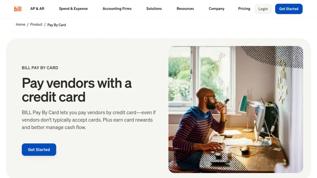 Bill.com Pay By Card screenshot