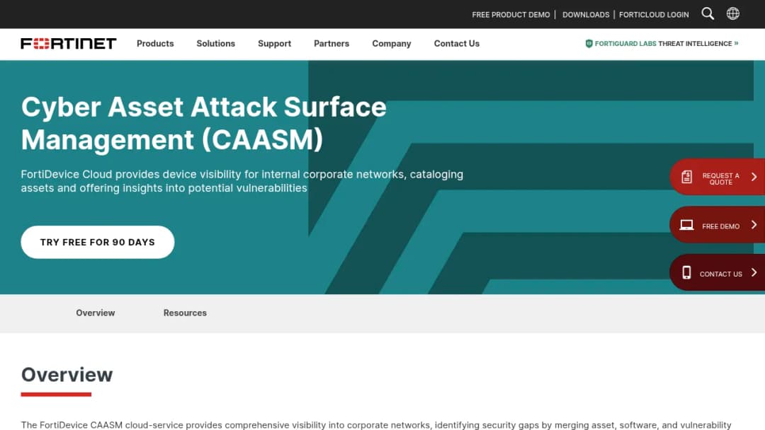 Fortinet FortiDevice CAASM screenshot