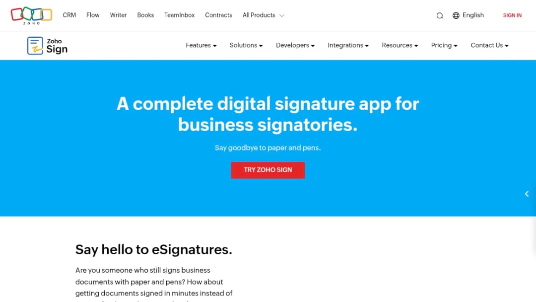 Zoho Sign screenshot