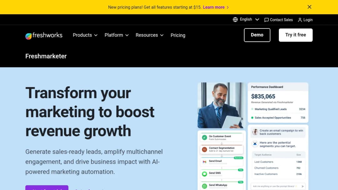 Freshworks Freshmarketer screenshot