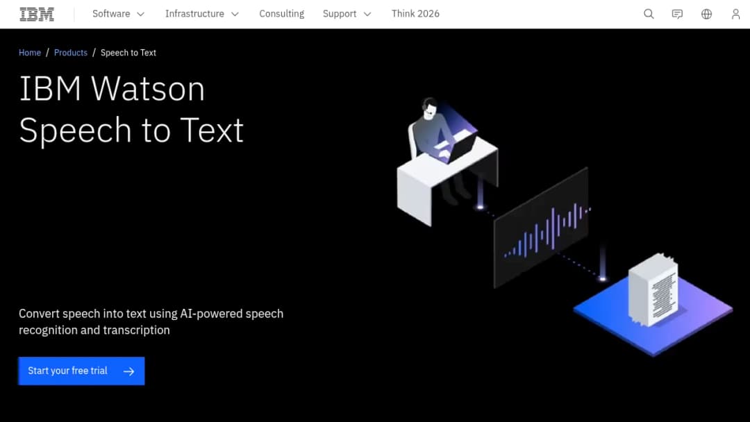 IBM Speech to Text screenshot