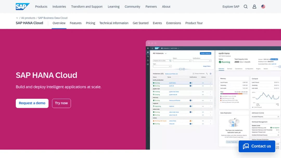 SAP HANA Cloud screenshot