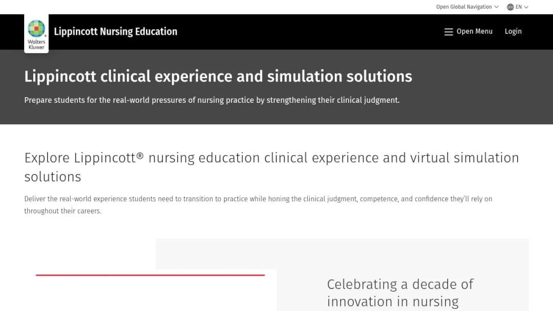 Wolters Kluwer Clinical and Simulation Solutions screenshot