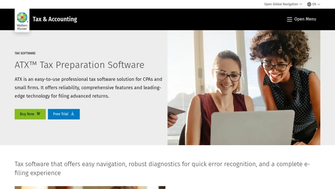 Wolters Kluwer ATX™ Tax Preparation Software screenshot