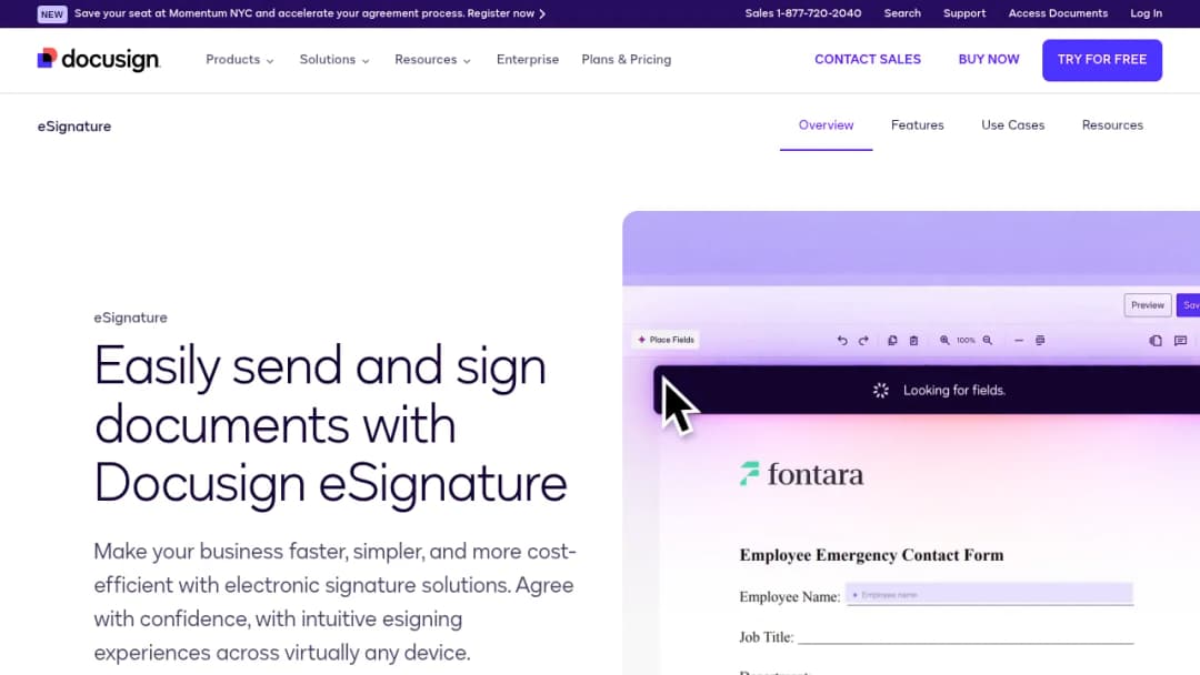 DocuSign eSignature screenshot