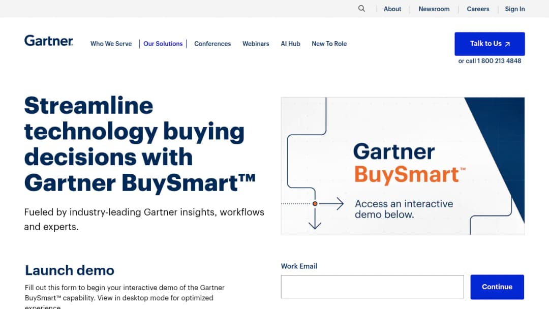 Gartner BuySmart screenshot