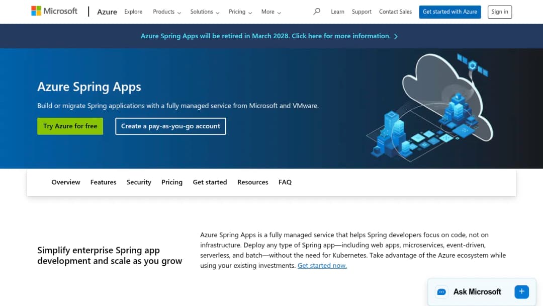 Azure Spring Apps screenshot