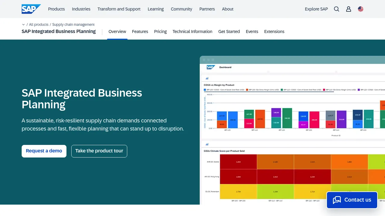 SAP Integrated Business Planning screenshot