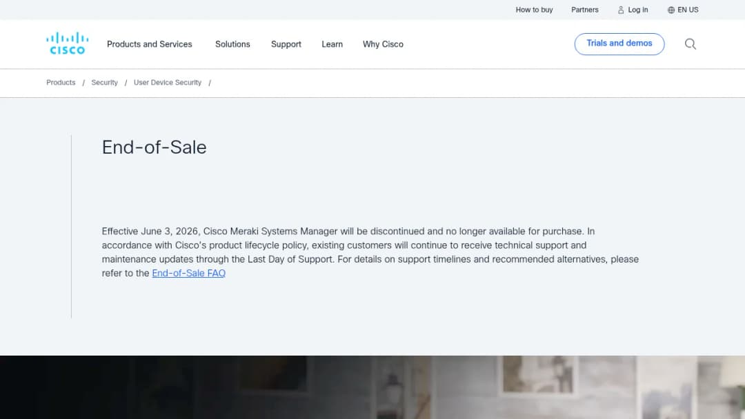 Cisco Meraki Cloud Managed MDM screenshot