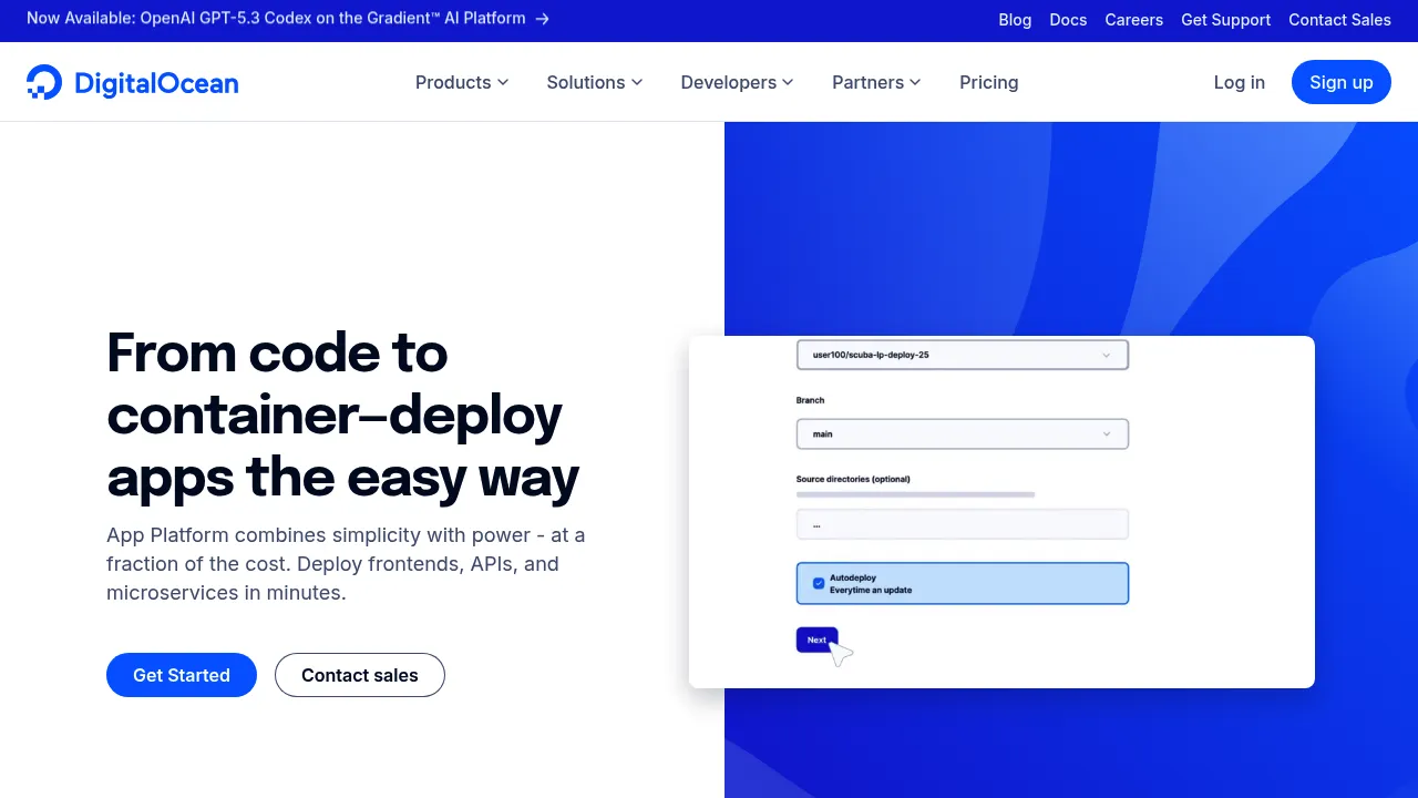 DigitalOcean App Platform screenshot