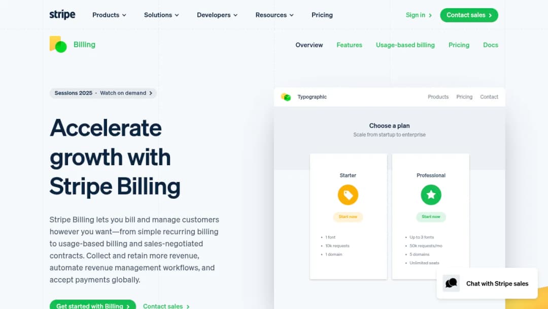 Stripe Billing screenshot