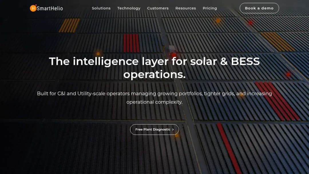 SmartHelio — Predictive Solar Software screenshot