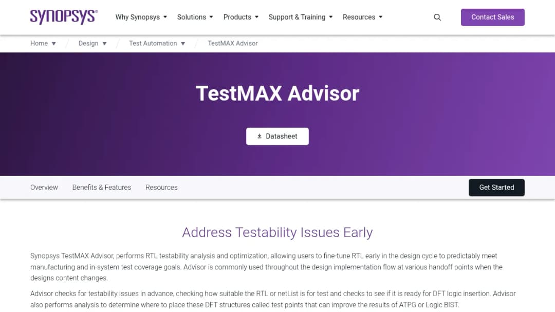 Synopsys TestMAX Advisor screenshot