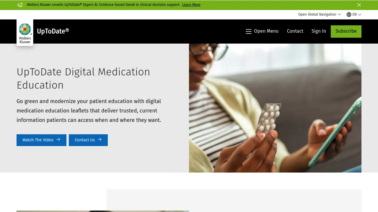Wolters Kluwer UpToDate® Digital Medication Education screenshot