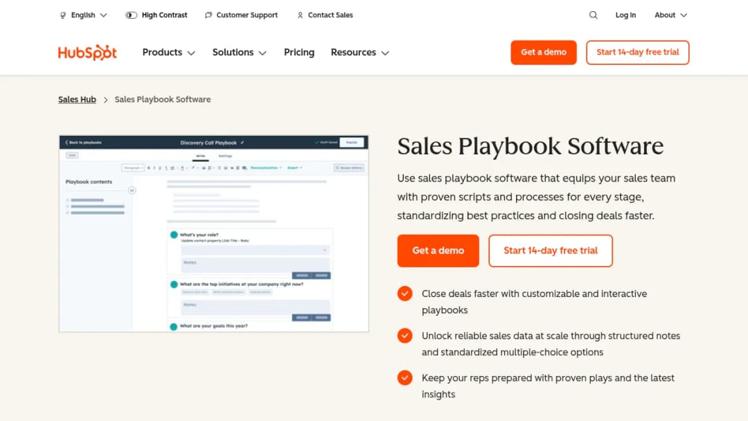 HubSpot Sales Management Software screenshot