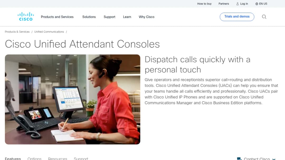 Cisco Unified Attendant Consoles screenshot