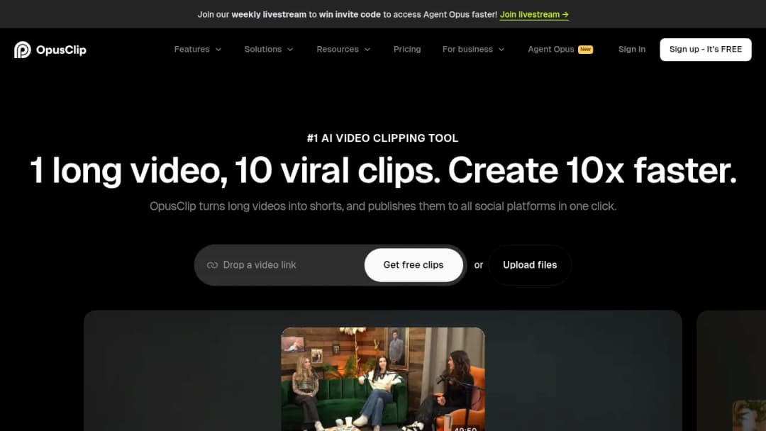 OpusClip screenshot