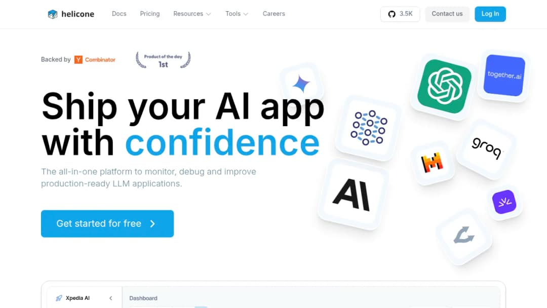 Helicone screenshot