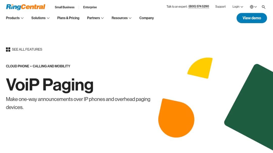 RingCentral Paging screenshot