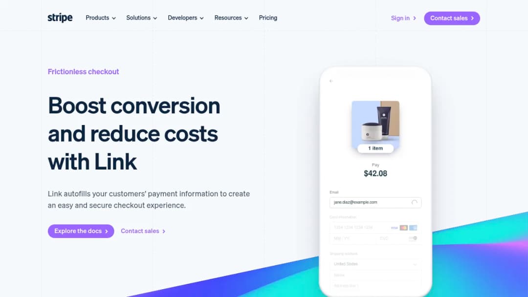 Stripe Link screenshot