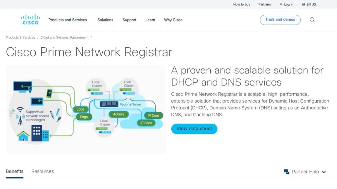 Cisco Prime Network Registrar screenshot