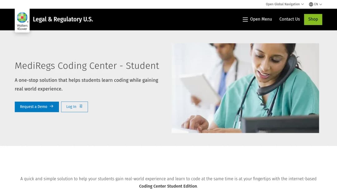 Wolters Kluwer MediRegs Coding Center - Student screenshot