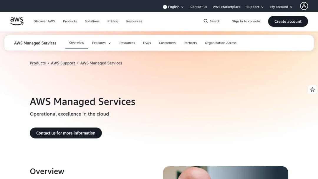 AWS Managed Services screenshot