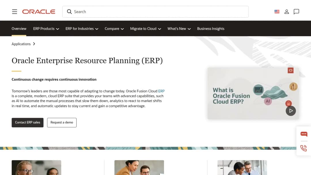 Oracle ERP screenshot