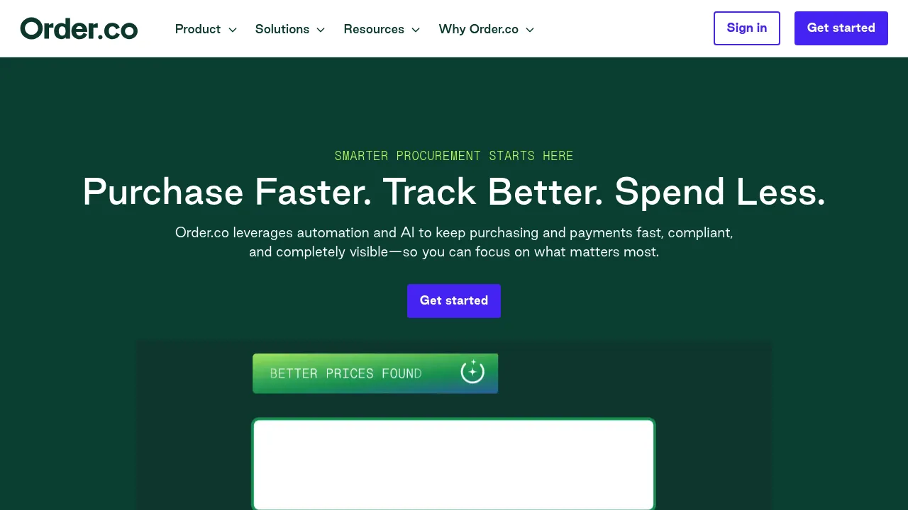 Order.co screenshot