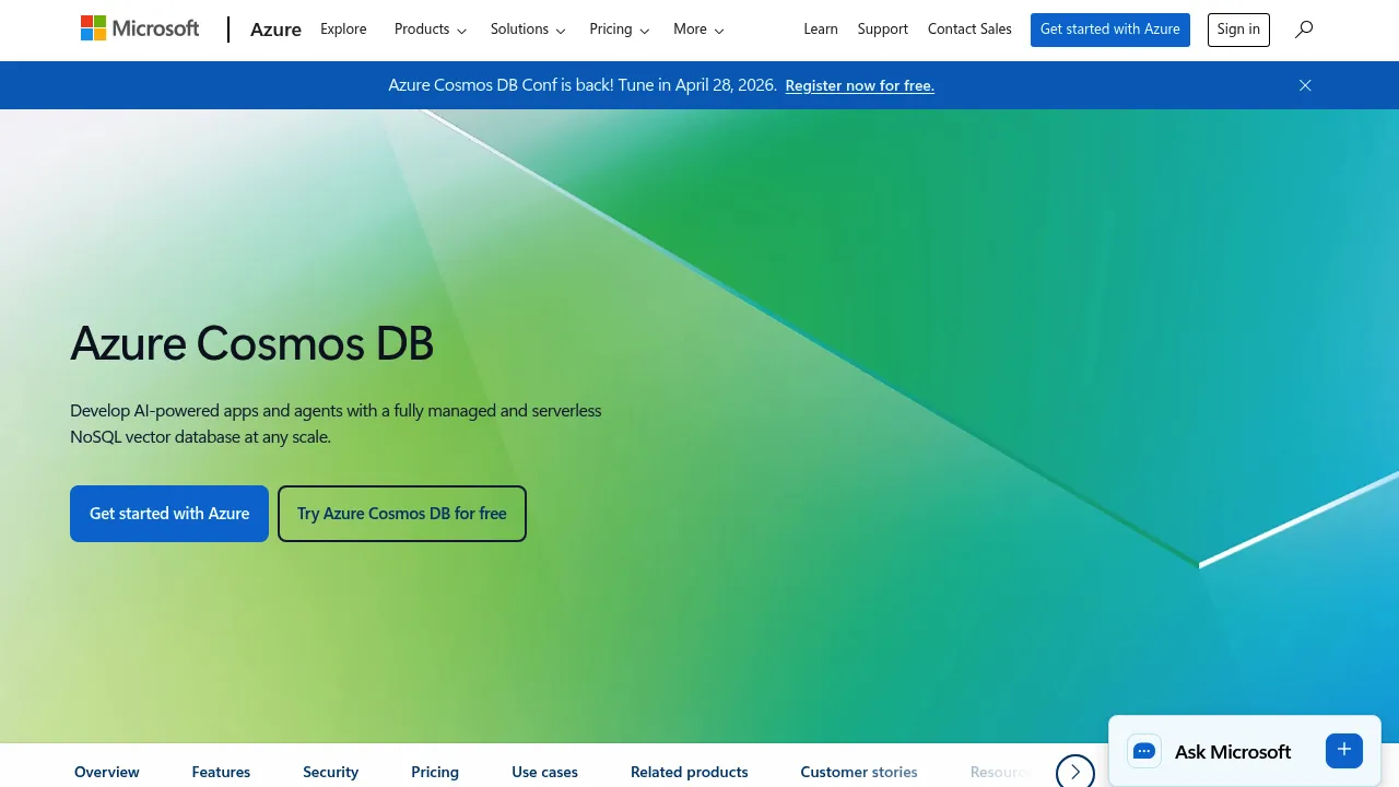 Azure Cosmos DB screenshot
